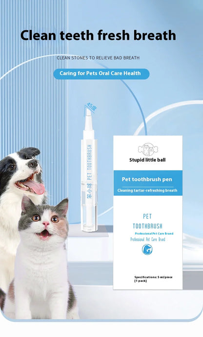 Pet Toothbrush Pen Teeth Clean Fresh Breath Pet Toothbrush Paste Brush One Easy To Use Cat Tooth Brush ToothbrushSet Accessories