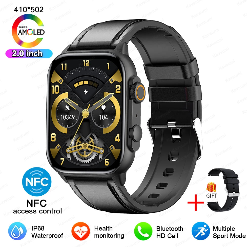 2024 NFC Smartwatch AMOLED Screen Always show Time Bluetooth Call Ultra Watch Series 8 Clock Men Sport Health Women Smart Watch