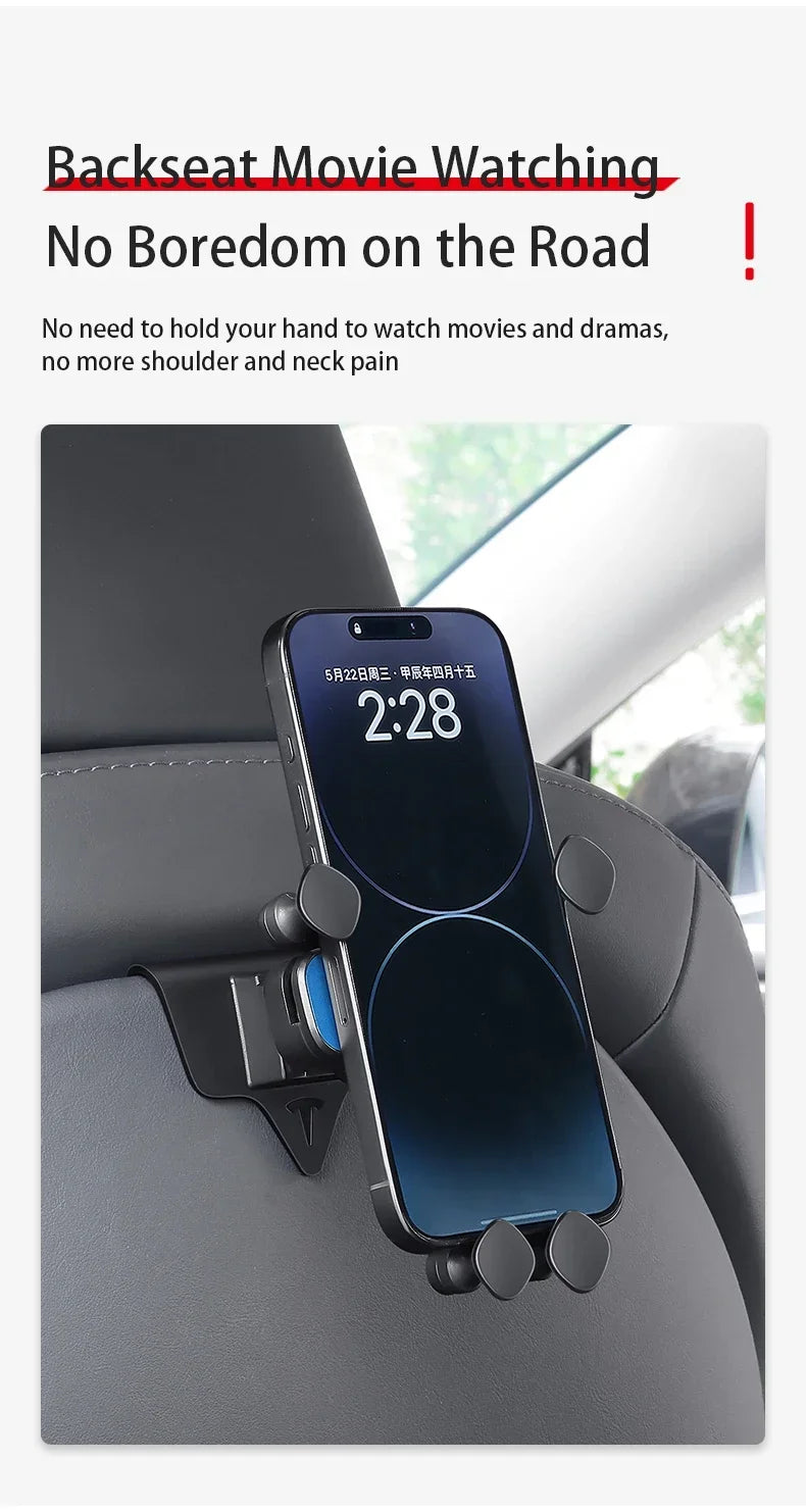 Car Back Seat Headrest Mount Holder For Tesla Model 3/Y/S/3+ 360 Rotation Tablet PC Auto Model3 Highland 2024 Phone Holder Stand