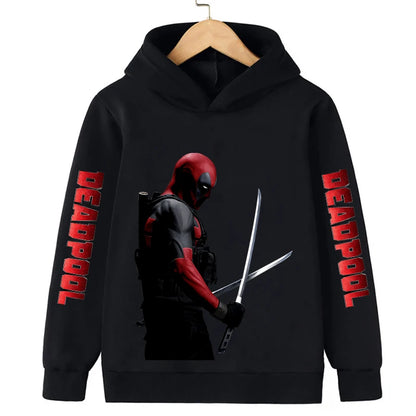 Deadpool Children Hoodies Girl Boy Kids New Fashion Pullover Autumn Winter Clothing Cartoons Casual Clothes Kid Tops Sweatshirts