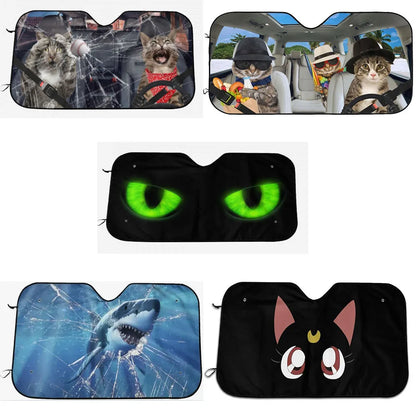 Personalized cartoon Windshield Sunshade Car Window Windscreen Cover Sun Shade Auto Sun Visor Car-covers Car Solar Protection