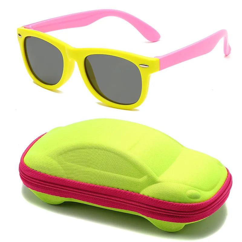 Classic Kids Silicone Sunglasses UV400 Eyewear for Boys Girls TR90 Goggles Children Sunglasses UV Protection Kids Eyewear