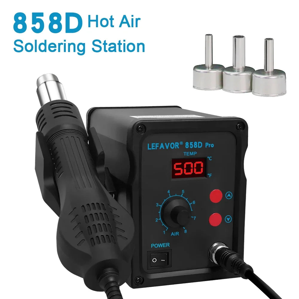 858D Hot Air Gun BGA Soldering Rework Station Blower Hair Dryer Hairdryer Soldering Heat Gun 220V 110V SMD SMT Welding Repair