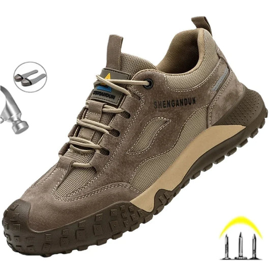 Fashion Steel Toe Cap Shoes For Men Anti Scalding Anti Smashing Wrok Safety Boots And Anti Puncture Protective Male Footwear