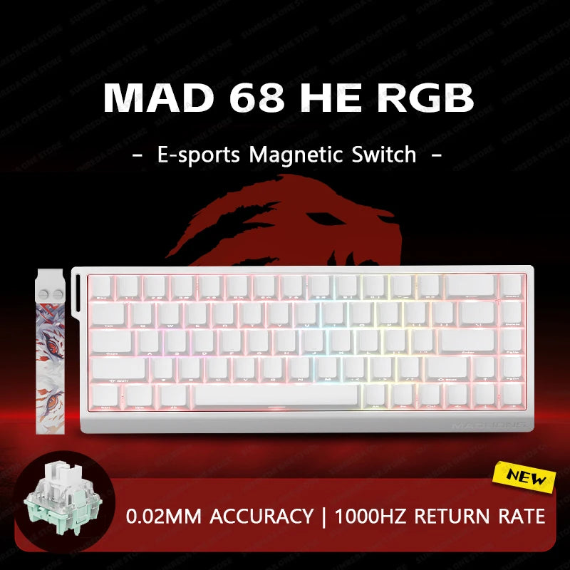 MADLIONS Mad60HE Mad 68HE Mechanical Keyboard Magnetic Switch Wired Hot Swap 8K Polling Rate Customized Gaming keyboard Pc Gamer