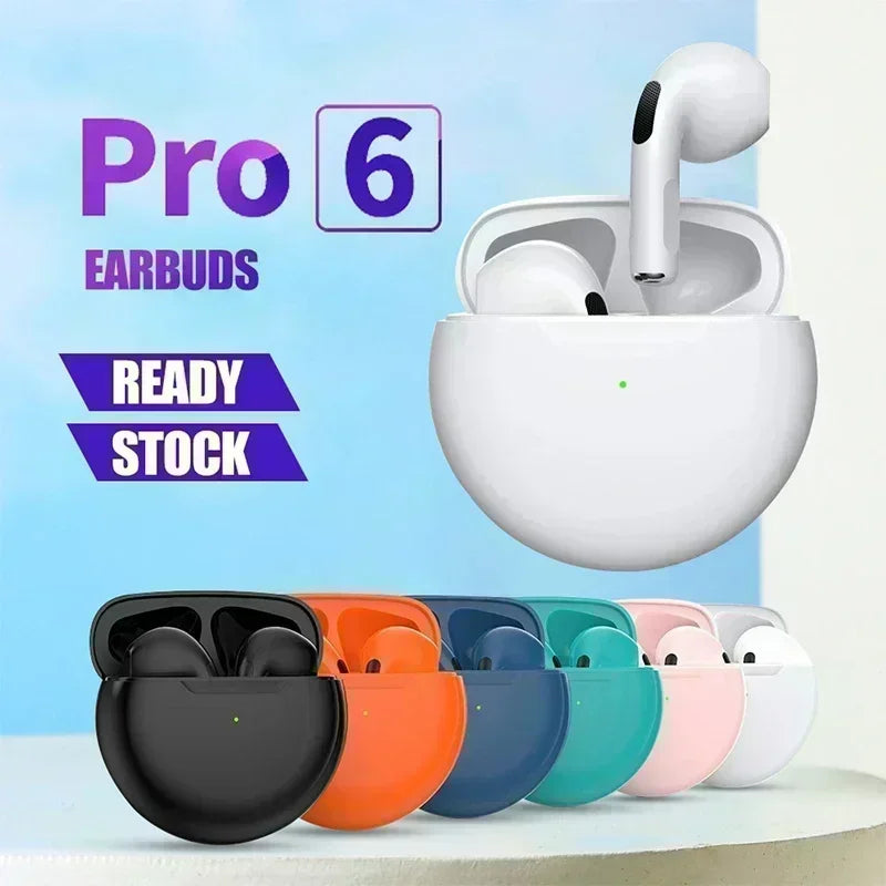 NEW Pro 6 TWS Wireless Headphones with Mic Fone Bluetooth Earphones Sport Running Headset for Apple iPhone Xiaomi Pro6 Earbuds