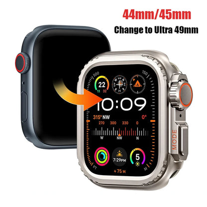 Metal Bumper Case For Apple Watch 45mm 44mm Protector Frame Cover For iWatch Series 9 8 7 6 5 4 SE Change To Ultra 2 49mm