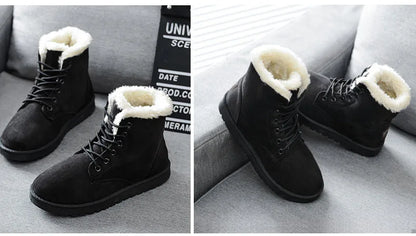 2022 New Fashion Women Boots Winter Snow Boots Female Boots Warm Lace Flat with Women Shoes Tide Shoes Hot Sale 35-40