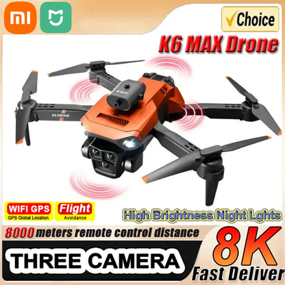 Xiaomi MIJIA K6MAX Drone 8K GPS Professional HD Aerial Photography 3 Camera Omnidirectional Obstacle Avoidance Quadrotor Drone