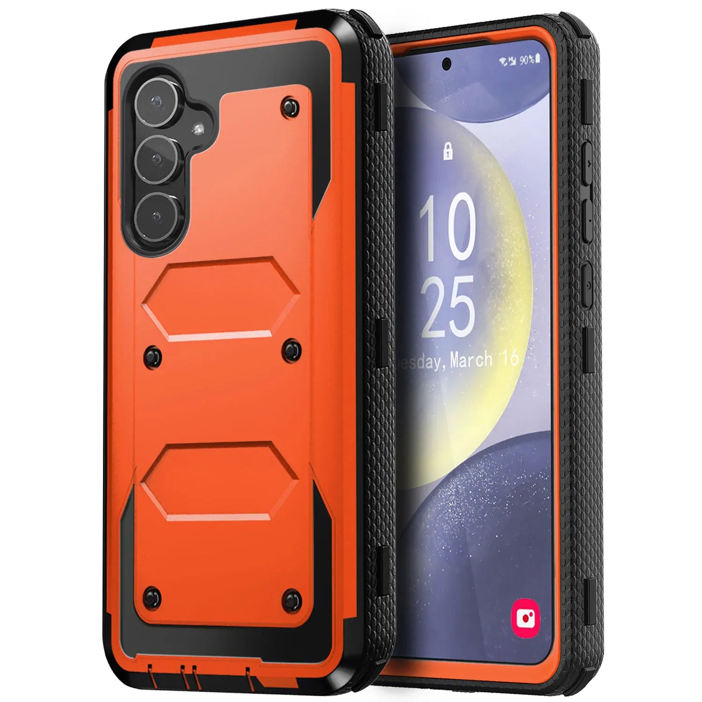 For Samsung Galaxy S24/S24+/S24 Plus/S24 Ultra 5G Phone Case Shockproof Protective Heavy Duty Rugged Hybrid Cover Orange