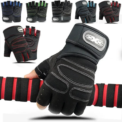 Gym Gloves for Men Women Fitness Weight Lifting Wristband Gloves Body Building Training Sports Exercise Cycling Glove Shockproof