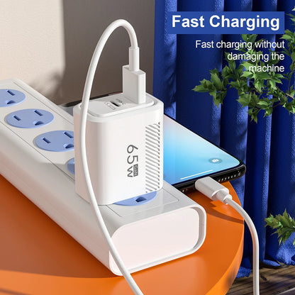 GaN USB Type C Charger 65W Quick Charge USB Fast Wall Charger For iPhone 14 Xiaomi Samsung Huawei Type C PD Phone Charge Adapter