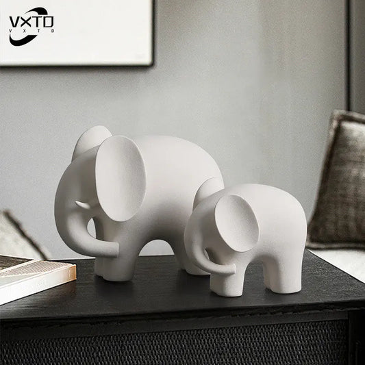 Nordic Style Elephant Resin Statue Ornaments, Home Decor Crafts, Office Desk Figurines Decoration, Bookcase Sculpture Gift