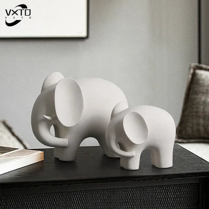 Nordic Style Elephant Resin Statue Ornaments, Home Decor Crafts, Office Desk Figurines Decoration, Bookcase Sculpture Gift