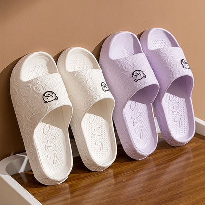 Summer Women's Slippers Home Cute Bear Thick Sole Non-slip Slides Bathroom Indoor Outdoor Men Fashion Cool Beach Shoes Couple