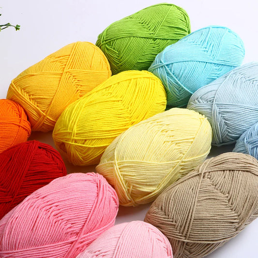 50g/Set 4ply Milk Cotton Knitting Wool Yarn Needlework Dyed Wool For Crochet Craft Sweater Hat Dolls At Low Price 