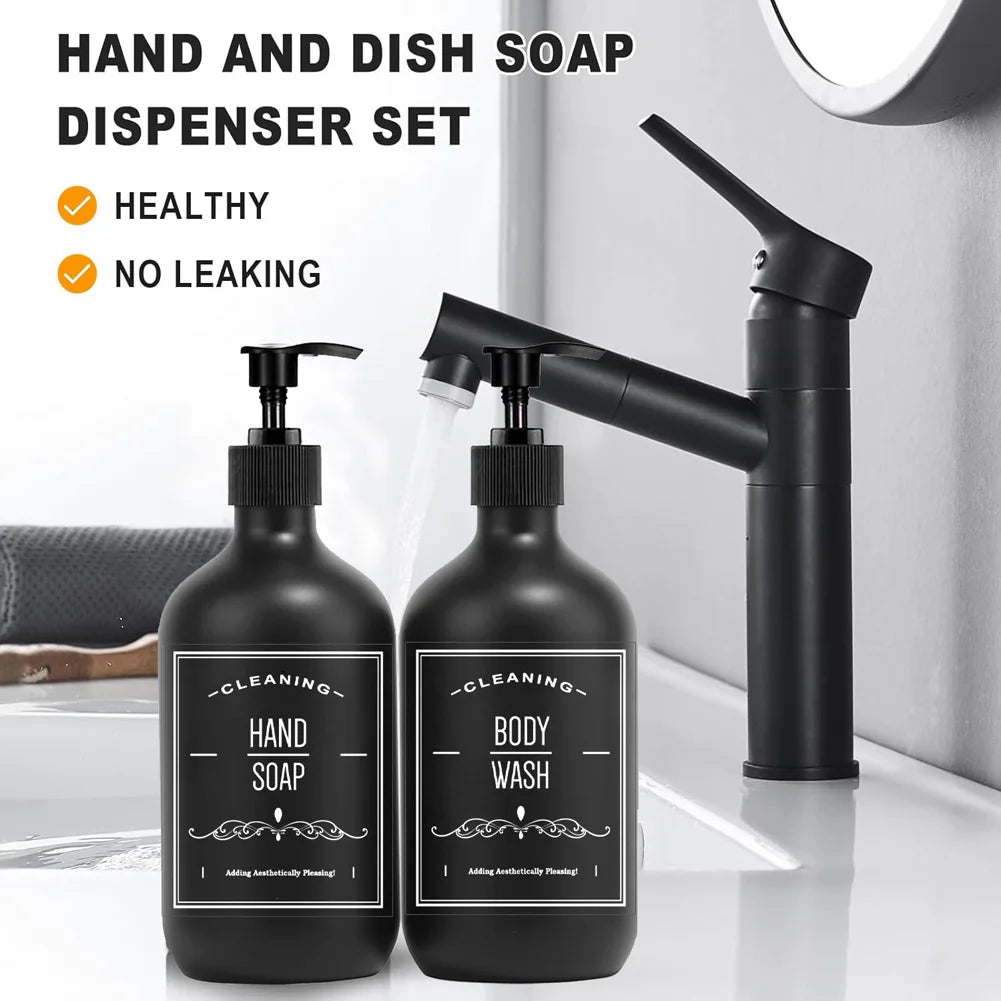 2/3 PCS Bathroom Soap Dispenser 300/500ML Shampoo Empty Bottle Refillable Hand Pump Liquid Container Kitchen Sink Dish Organizer