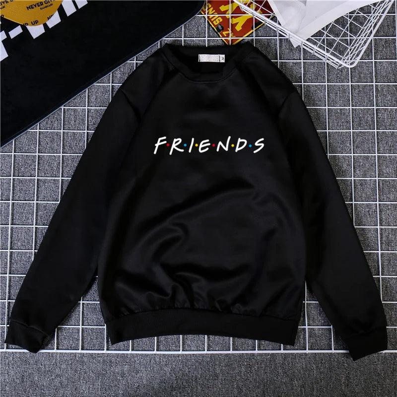 Womens Letters FRIENDS Print Long Sleeve Hoodie Sweatshirt 5 Colors S M L XL Brand New 2022 Ladies Slouch Pullover Jumper Tops