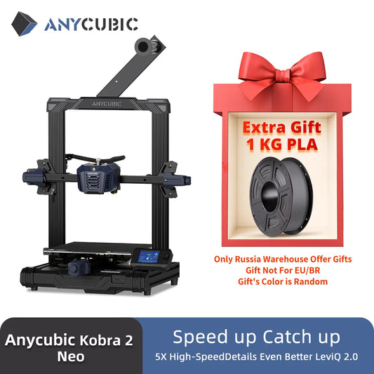 ANYCUBIC Kobra 2 Neo Mini FDM 3D Printer With Maximum Print Speed 250mm/s 9.8in/s New Integrated Extruder With UI Design