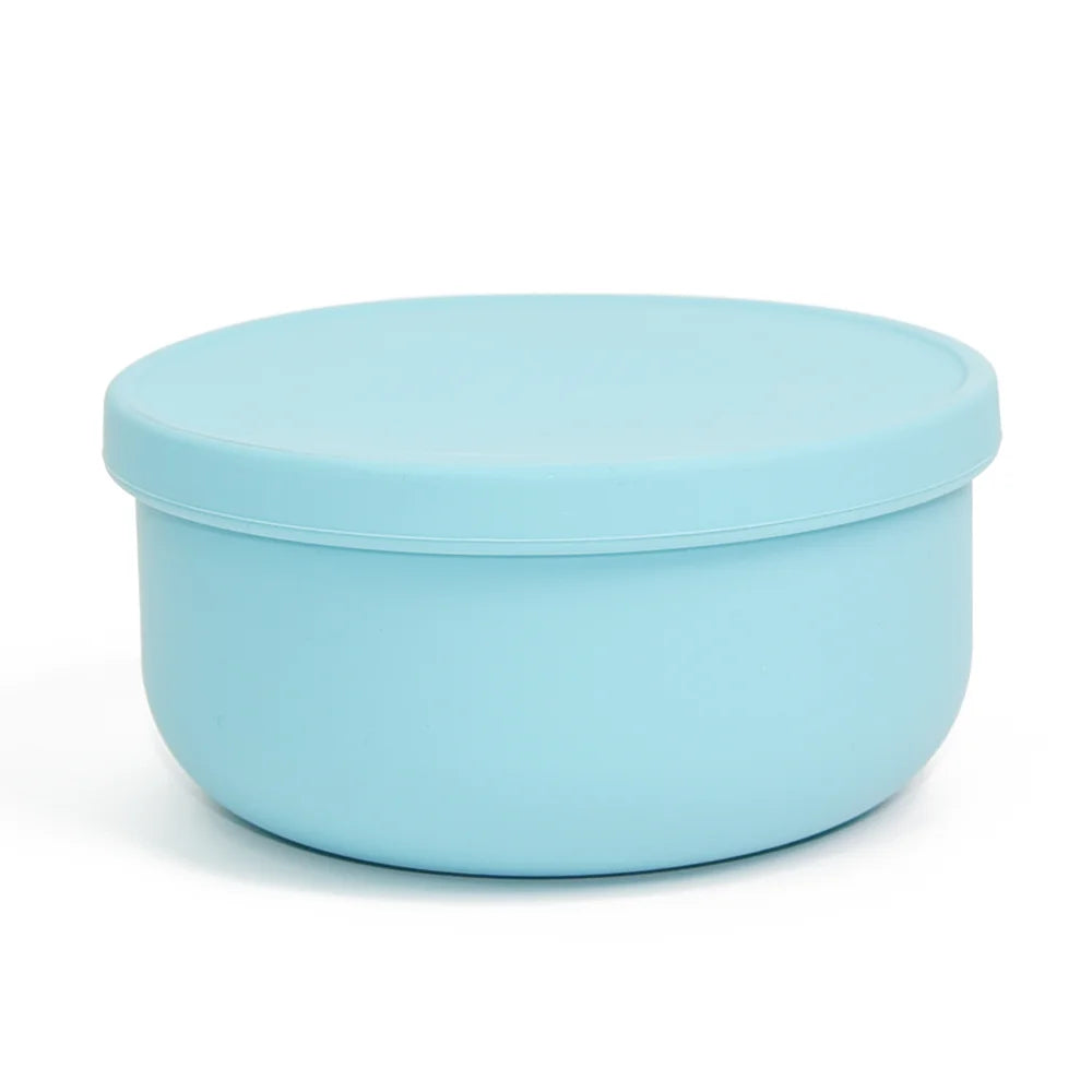 100% Food Grade Non-Toxic BPA Free Toddler First Stage Feeding Silicone Baby Bowl with Lids