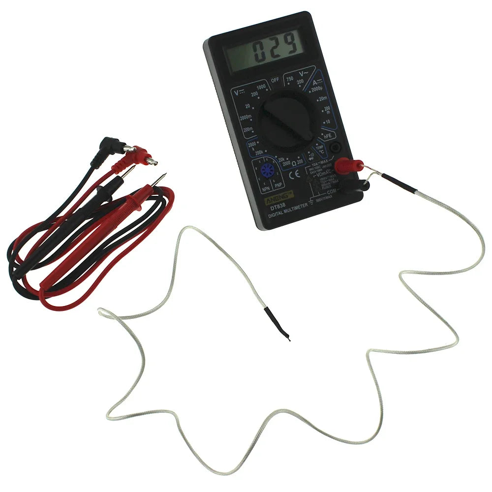 DT838 DT830B Digital Multimeter Tester Voltmeter Measuring Current Resistance Temperature Meter ACDC Ammeter Test Lead Probe