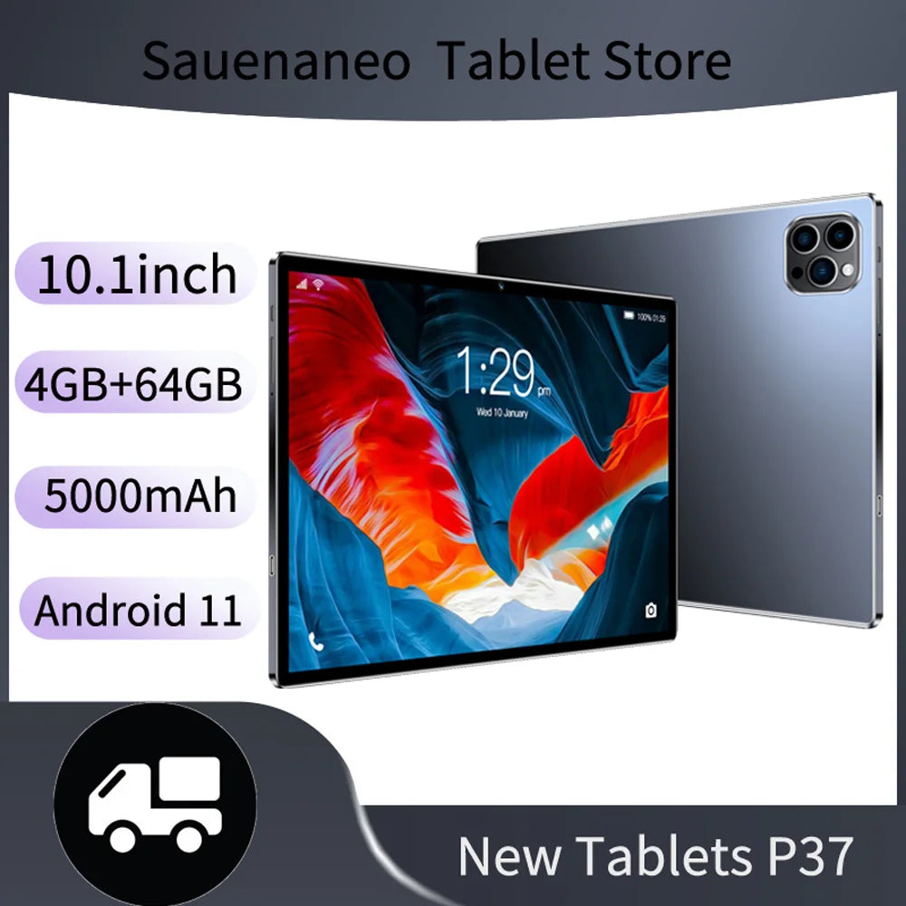 Global New Version 10.1 Android Tablet 4GB RAM 64GB ROM Dual SIM Dual Camera 3G Call Tablet 5000mAh Android 11