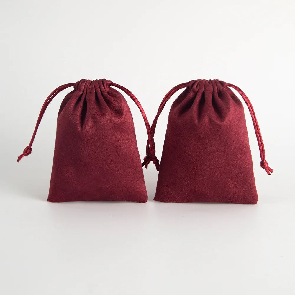 10pcs Velvet Flannel Drawstring Pouches Small Jewelry Gift Bag 5x7cm 7x9cm 8x10cm Christmas Wedding Favors For Guests Candy Sack