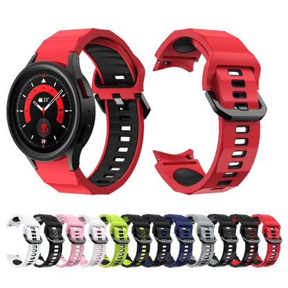 Silicone Strap for Galaxy Watch 5 Pro 45mm Silicone Wave Ocean Band for Samsung Galaxy Watch 5 4 Strap 40 44 45 Red Black