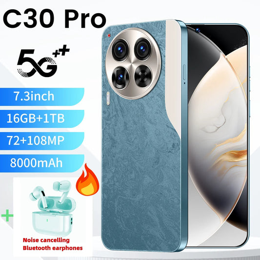 2025 New C30 Pro Smartphone 7.3 Inch Full Screen 4G/5G Cell Phone 16TB+1TB 6800mAh Mobile Phones 108MP Global Version Celulares