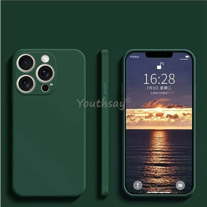 For iPhone 16 Pro Max Case Liquid Silicone Plain Case For Apple iPhone 16 Pro Max Cover TPU Anti-drop Phone Protector Cover