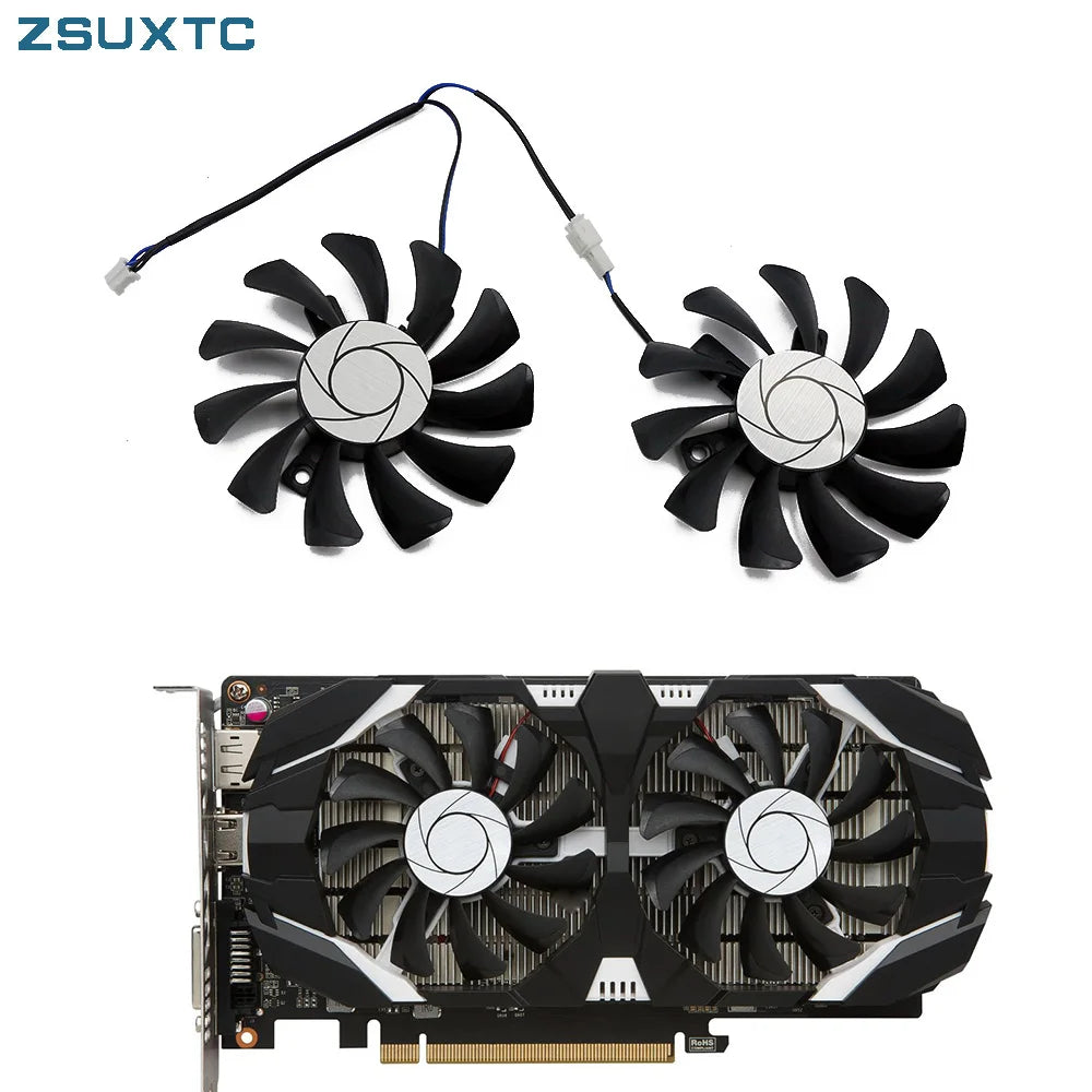 75MM HA8010H12F-Z GTX1050 GPU Cooler Fan Replacement For MSI GTX 1050 2GT OC 1050Ti 4GT Graphics Video Card Cooling Fans 2Pin