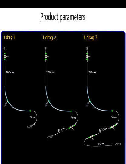 PD Fishing Gear Sea Fishing Luminous Beads Accessories Fishing Line World Fishing Set Boat Fishing Tandem Hooks