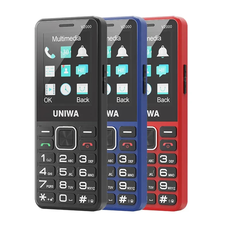 UNIWA V2000 Global 4G Network 2.4 Inch IPS Display SOS Button Elderly Cell Phone With 1700mAh Battery Support one click dialing