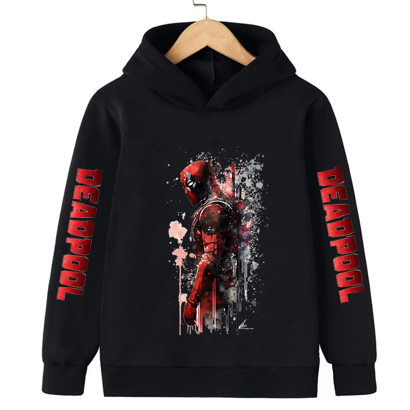 Deadpool Children Hoodies Girl Boy Kids New Fashion Pullover Autumn Winter Clothing Cartoons Casual Clothes Kid Tops Sweatshirts