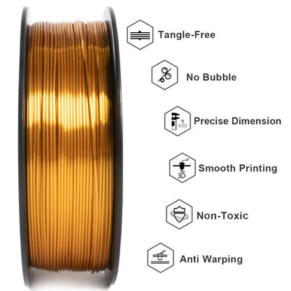 GEEETECH 10Kg 3d Silk PLA Filament 1.75mm Spool Wire For 3D Printer Material,Safety, Vacuum packaging