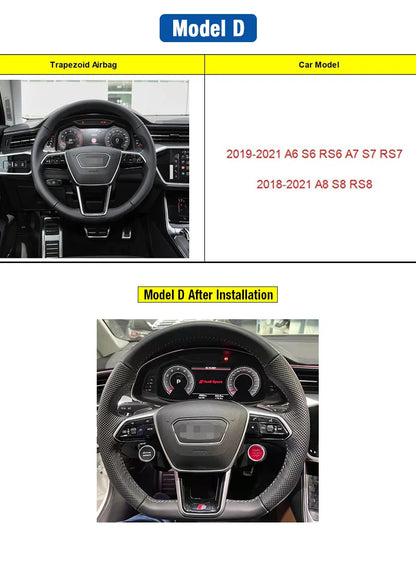 Realsun R8 Style Engine Start Stop Drive Select Steering Wheel Button For Audi A3 S3 A4 S4 A5 A6 A7 Q3 Q5 VW Skoda Cadillac Seat