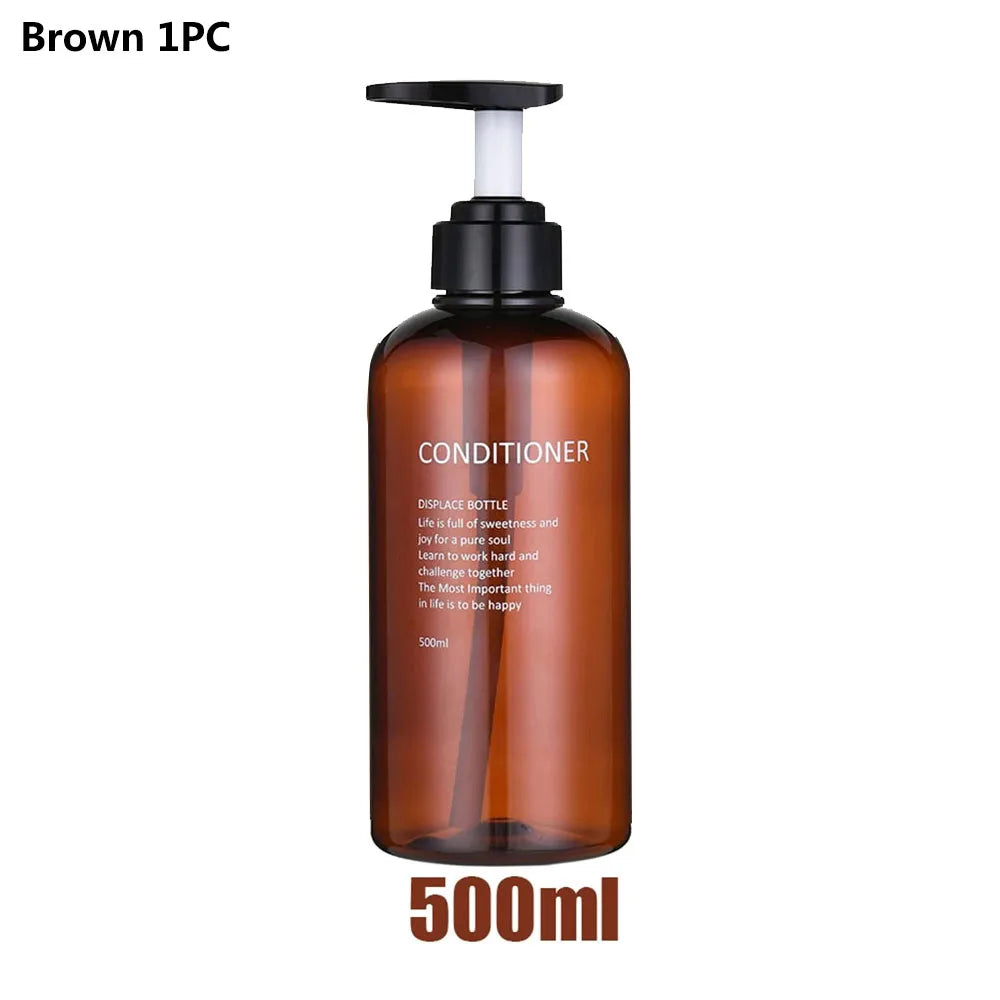 Refillable Shampoo Conditioner Body Wash Dispenser Set Printed Letters Bathroom Soap Bottle Dispenser Shower Pump Shampoo 1PC3PC