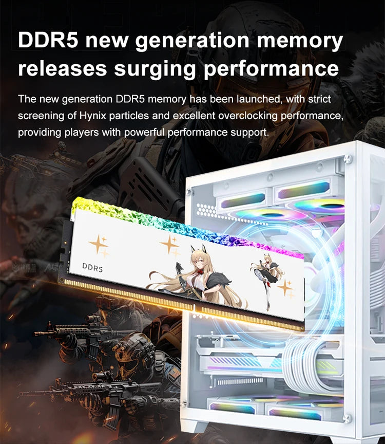 JUHOR Memoria Ram RGB DDR5 16GB 6400MHz  6800MHz 16GBx2pcs  UDIMM Desktop UDIMMRAM PC Computer Memory Hynix Chip