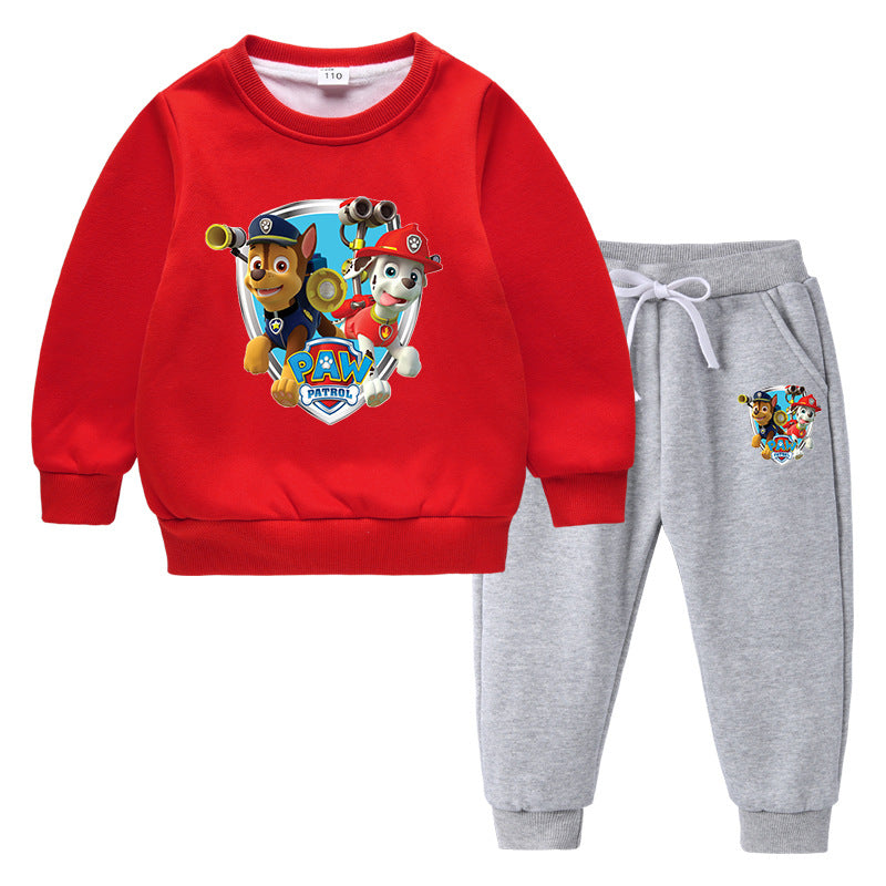 Paw Patrol Kids Clothing Boys Thickening Sweater Trousers Spin Master Girls Clothes Pullover 2PCS Cotton Winter  Kawaii Clothes