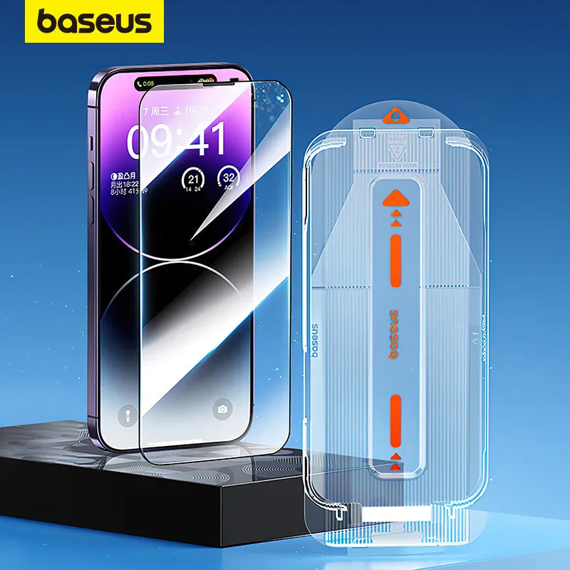 Baseus Crystal HD Tempered Glass for iPhone 15 Pro Max Screen Protector with Dust-Proof Installation Tool Full Protective Film