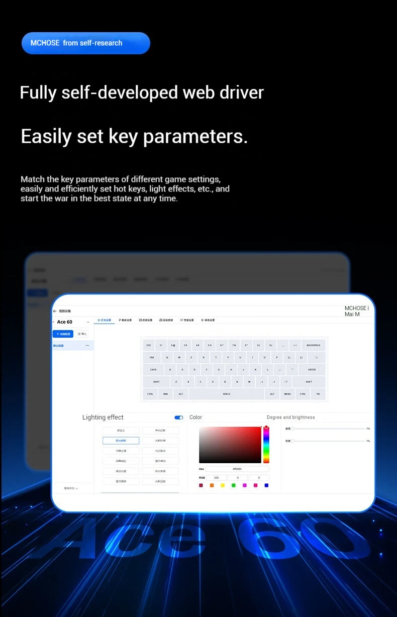 MCHOSE ACE60 Pro Magnetic Axis Mechanical Keyboard Gaming And Esports Desktop Computer Customized Wired Keyboard USB Interface