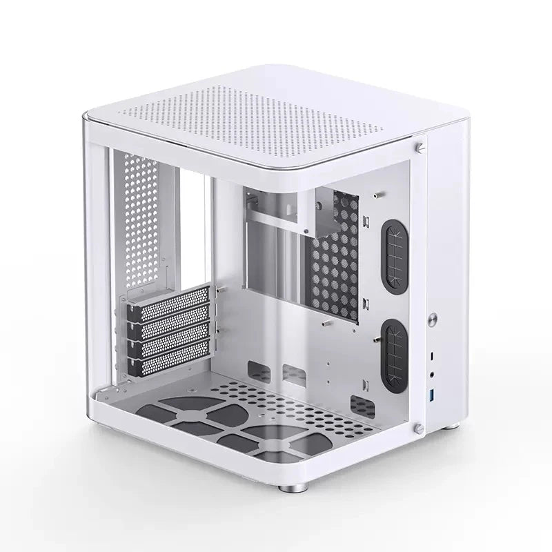 JONSBO TK-1 2.0 M-ATX Case Mini PC Case Ring Tempered Glass Side Penetration E-sports Seaview Room Desktop Computer Mini Chassis