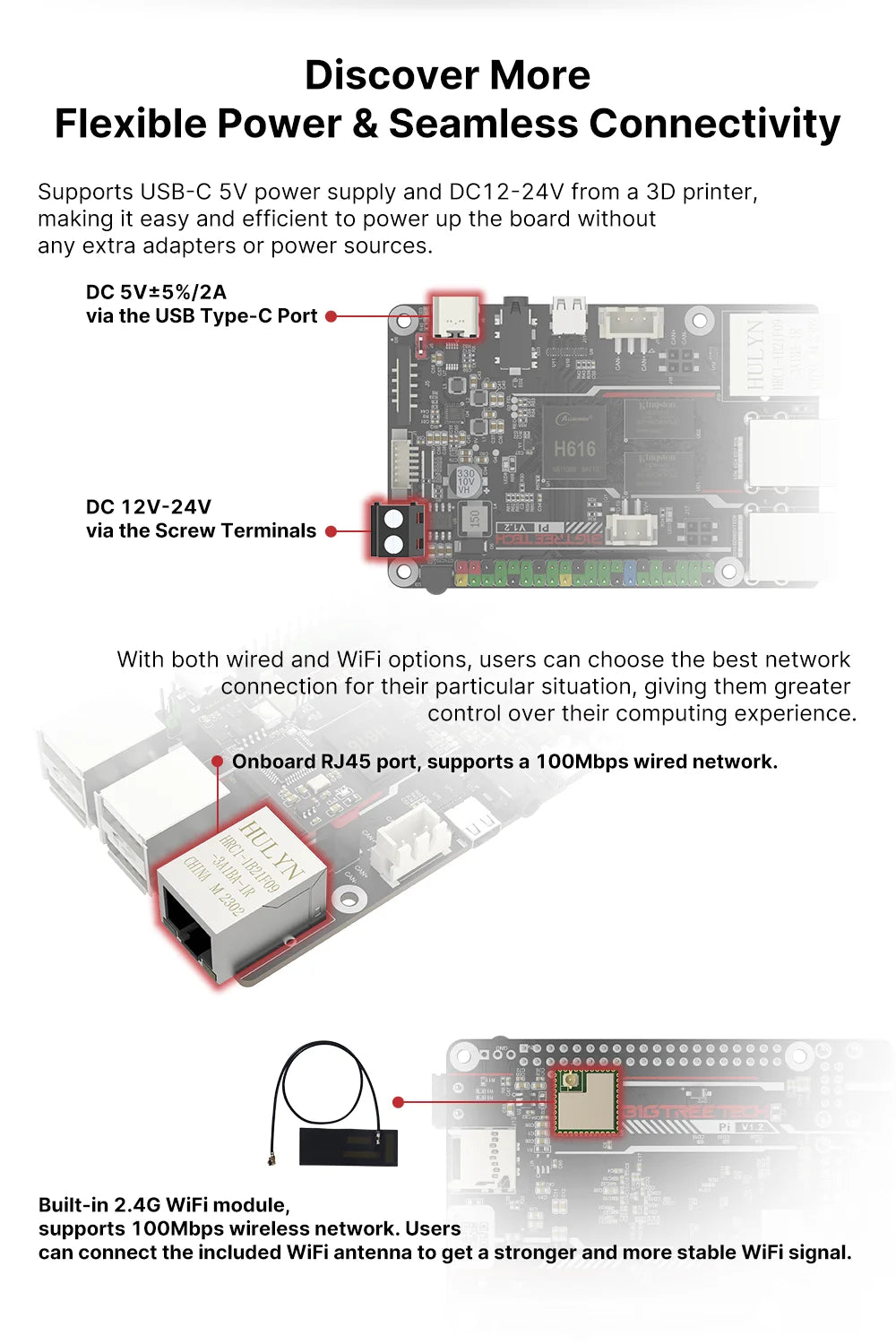 BIGTREETECH BTT PI Board 64 Bit Quad Core Cortex-A53 ARM VS Raspberry PI Orange PI PI4B+CB1 Upgrade For Klipper 3D Printer