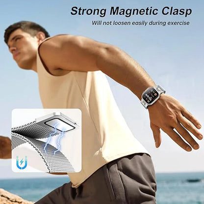 Magnetic milanese band for Apple Watch Ultra 2 49mm 9 45mm 42 44mm stainless steel loop men strap for iWatch ultra 8 7 6 5 4 se