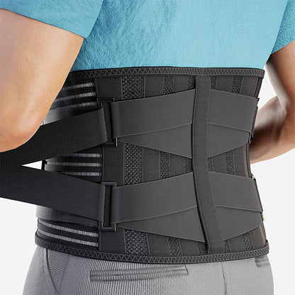 Elstiac Lumbar Back Belt Waist Support Trainer Adjustable Lumbar Pad with 6 Stays Abdominal Binder Fitness Gym Belts Women Men