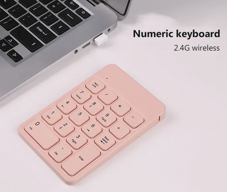 2.4GHz Wireless Numeric Keypad Numpad 18 Keys Small-size Digital Keyboard for Accounting Teller Tablets Computer Laptop Notebook