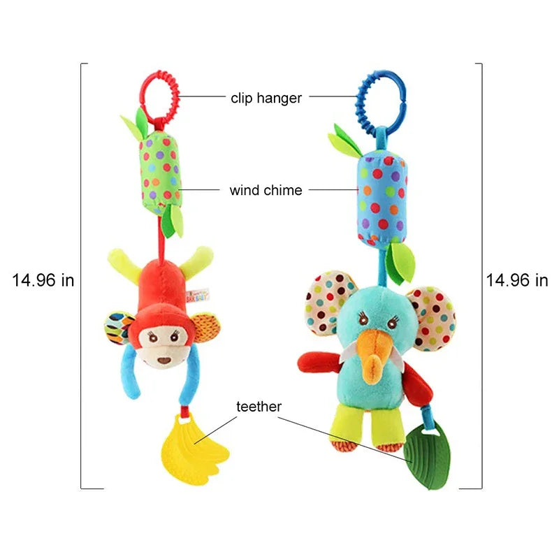 Baby Crib Hanging Rattles Toys Car Seat Toy Soft Mobiles Stroller Crib Cot Spiral Toy Pram Hanging Dolls for Babies Newborn Gift