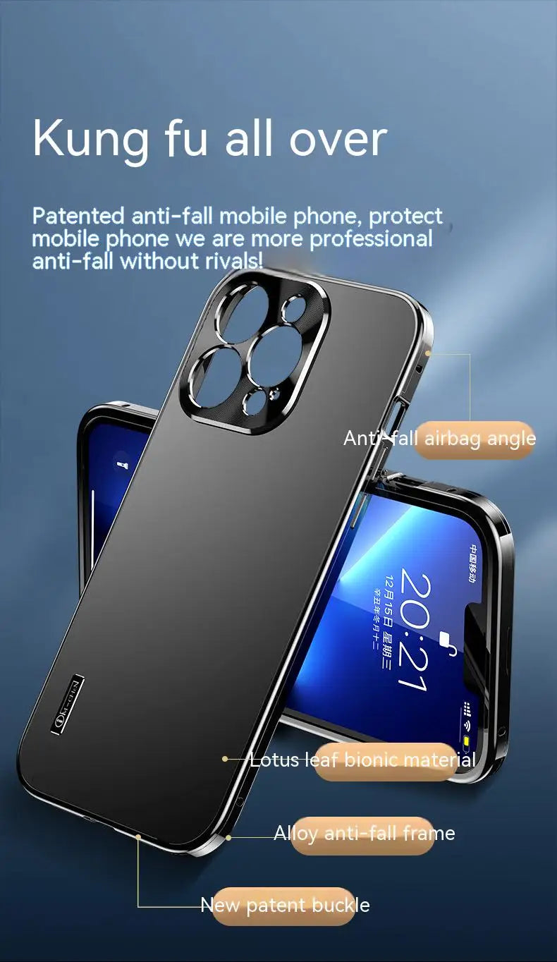 For iPhone 16 15 14 13 Pro Max Case Metal Aluminium Alloy Full Camera Lens Protective Original Color Ultrathin Back Cover