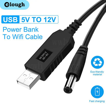 Elough USB Cable Boost Line DC 5V To DC 12V / 9V WiFi to Powerbank Cable USB Converter Step-up Cord for WIFI Router/Camera