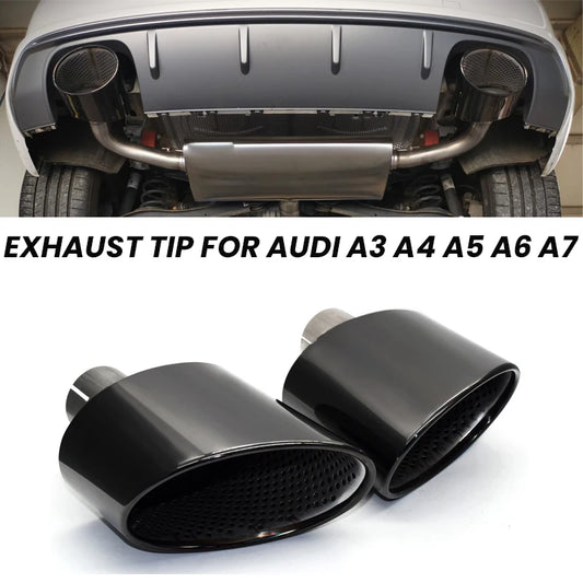 Oval Exhaust Tip For Audi A3 A4 A5 A6 A7 Up To RS3 RS4 RS5 RS6 RS7 Look Tailpipe Nozzle Exhaust System Muffler Tip